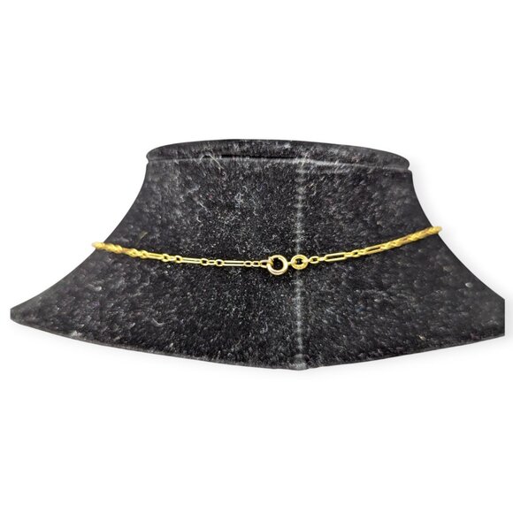 Antique Mourning Gold Locket Necklace 1/20 12KT Gold Filled Magnet Chain - Picture 5 of 15